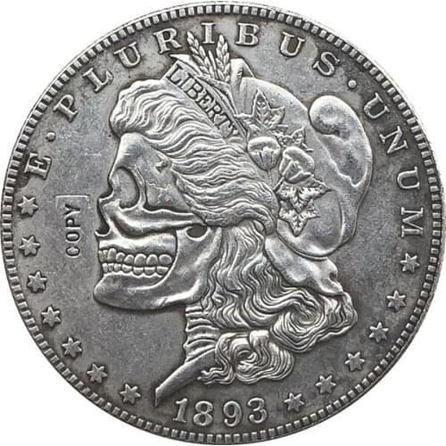 Hobo Nickel two face 1893 USA Morgan Dollar COIN COPY