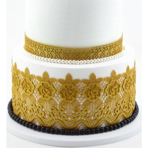 KLM Wedding Cake Silicone Beautiful Flower Lace Fondant Mold Mousse Sugar craft Icing Mat Baking Tool