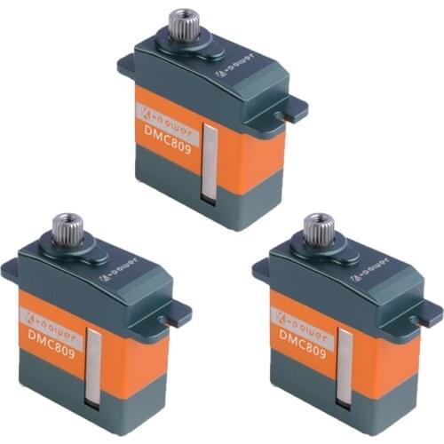 3PCS K-power DMC809 3.5KG/0.07Sec High Speed Titanium Gear Coreless Digital RC Car Servo for RC 450H Helicopter Airplane Drone