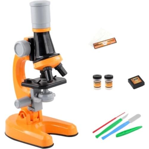 Microscope Kit Lab LED 100X-400X-1200X Home School Science Educational Toy Gift Refined Biological Microscope for Kids Child