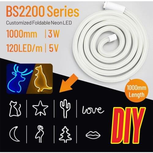 Best Gift USB Customized DIY Self-Fixed Decoration Lighting Sign 3W DC5V Foldable Shapeable LED Neon Flex Strip Lamp SMD2835