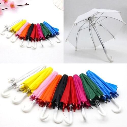 Mini Solid Color Beads Girls Doll Accessory Rain Umbrella Play Toy Kids Dolls Accessories Birthday Gifts For Children