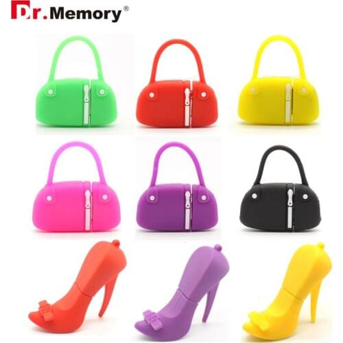 Fashion USB Flash Drives Lady Handbag High Heel Cute Pendrives Personalized 32GB Pen Drive 4GB 8GB 16GB Memory Stick Girls Gifts