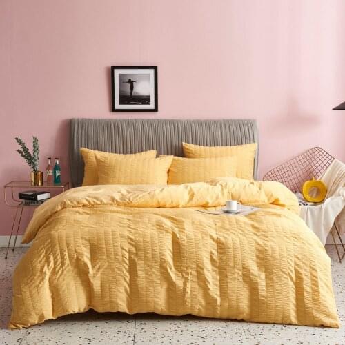 Fashion Seersucker Comforter Bedding Set Cute For Girls King Queen Full Single Size Hot Bed Linen Duvet Cover Set Pillowcase