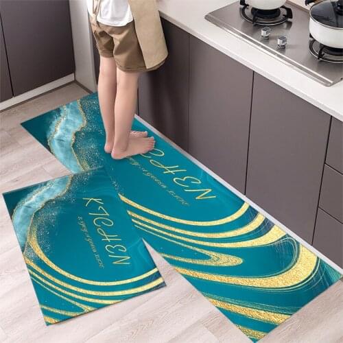 Fashionable Simple Nordic StyleWaterproof Kitchen Floor Mat Household Carpet Long Strip Door Mat Modern Home Decor