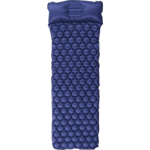 Inflatable Sleeping Mat Ultralight Camping Mattress Waterproof Sleeping Pad with Pillow for Backpacking Hiking Dark Blue