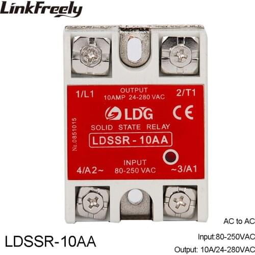 SSR-10AA/25AA/40AA Single Phase Solid State Relay SSR AC AC Input 80-250VAC Output24-380VAC Module Relay Switch10A 25A 40A
