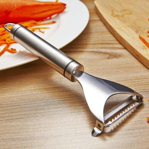 304 Stainless Steel Peeler Potato Grater Double-head Peeler Multi-function Knife Kitchen Vegetable and Fruit Planer Kitchen Tool