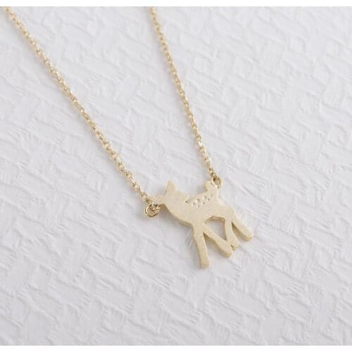 Daisies (10pcs/lot) Pendant Necklace deer Baby bambi tiny little small simple cute gift wedding For Girl Women Wholesale