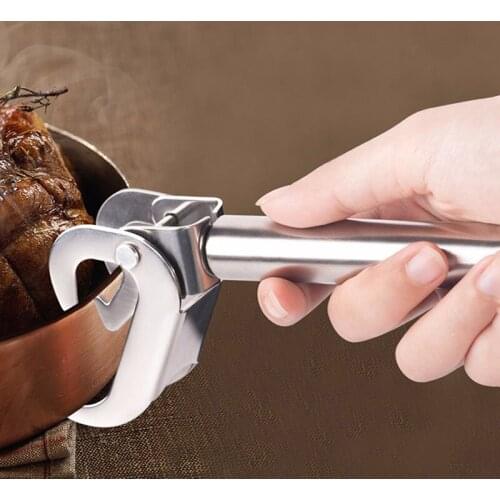 Anti-Hot Bowl Gripper Anti-Scalding Pot Bowl Pan Cookware Cooking Picnic Arm Holder Carrier Handle Clip Clamp Stainless Steel
