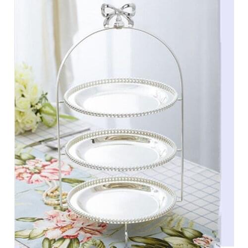 Afternoon tea snack rack metal cake plate wedding dessert table decoration pastry plate fruit plate