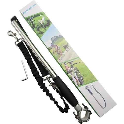 Stainless Steel Bicycle Dogs Leash - Walk & Ride w/ Pet Cycle Leashes Hands Free Bike Pet Training Sports Lead