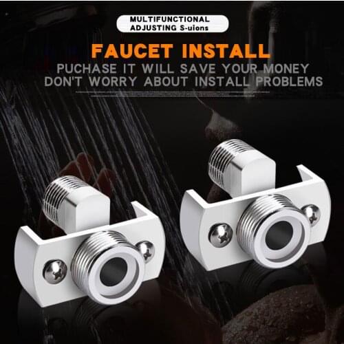 Adjusting the Angle of Intake Pipe Copper Shower Faucet Curved Foot,Eccentric Screw Extended Corner Shower Faucet S-UNION