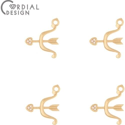 Cordial Design 100Pcs 15*18MM CZ Charms/Jewelry Findings & Components/DIY Earring Making/Hand Made/Earrings Accessories/Pendant