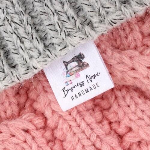 Custom Fabric Labels, 100% Cotton, Colorfast, Washable, Uncut, for Handmade Items, Crafts and Gifts, Fold tags (MD2087)