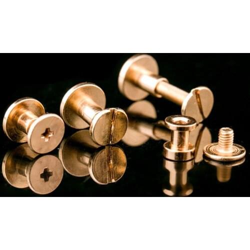 10Pcs/Lot Rivet Button Copper Vintage Color DIY Craft Accessories Fingertight Picture Books Screw Rivets Clothes Making Tools