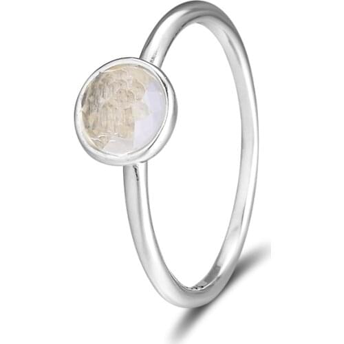 April Droplet Wedding Ring 925 Sterling Silver Rock Crystal Engagement Rings for Women Fashion Jewelry anillos mujer