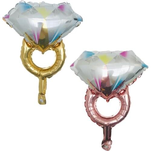 1pc Mini Diamond Ring Foil Balloons Valentines Day Wedding Ballon Inflatable Wedding Party Decoration Air Ballon Supplies