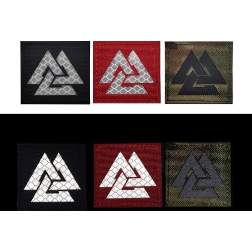 1 Pc Reflective Viking Symbol Badge Military Battle Hook and Loop Night Recognition Cap Backpack Hat Leather Jacket Applique