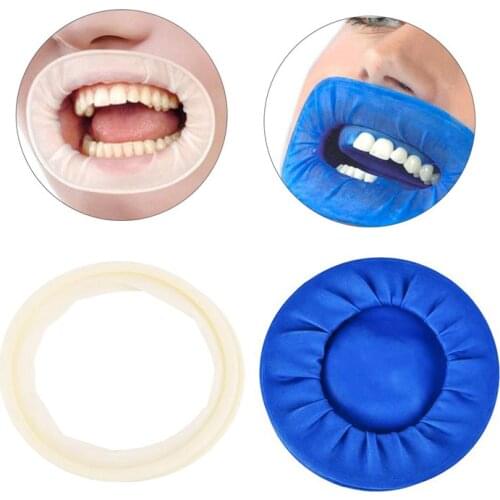 10pcs Dental O Shape Disposable Rubber Sterile Mouth Opener Oral Cheek Expander Retractor Rubber Dam Retractor Mouth Opener