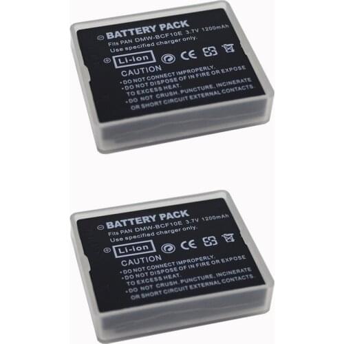 2Pcs 3.7V 1200mAh DMW-BCF10 DMW BCF10E Replacement Camera Battery For Panasonic CGA-S106 S106B S/106C S/106D S/106B Wholesale