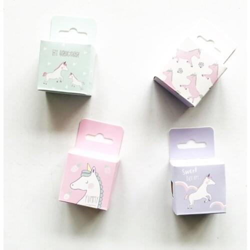 2pcs/Box Cute Unicorn Masking Tape Album Scrapbooking Decor Washi Tape School Supply Stationery