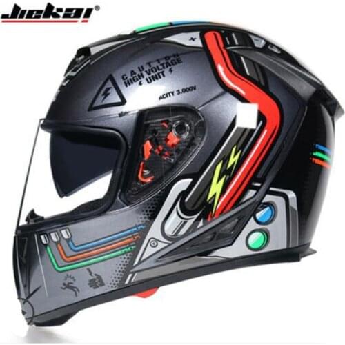 2020 New JIEKAI Full Face Motorcycle Helmets ABS Double lens Motorbike Helmet Personality Running Safety helmets four seasons