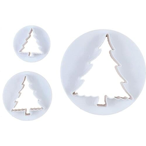 3Pcs/Set Christmas Tree Fondant Cake Cookie Biscuit Cutter Decorating Mould Pastry Bakeware Baking Tools Kitchen Accessories