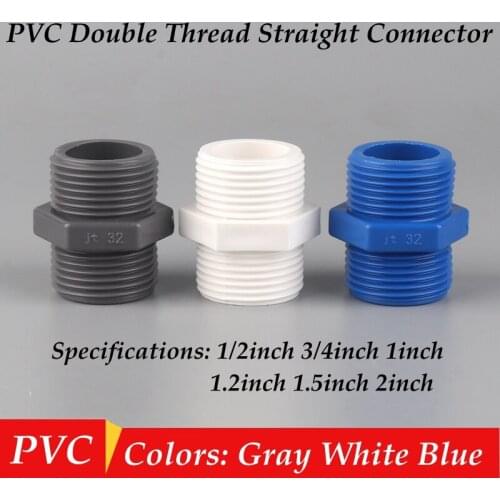 4pcs PVC Pipe Connector Double Male Thread Pipe Connector Garden Irrigation Pipe Fittings Water Supply Tube Joints