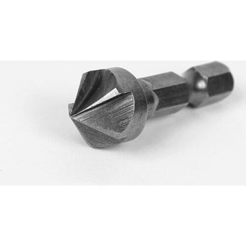 6 Flute Countersink Drill Bit Chamfer Cutting Countersink Drill Bit 1/4" Hex Shank 90 Degree Woodworking Core Dril Bit