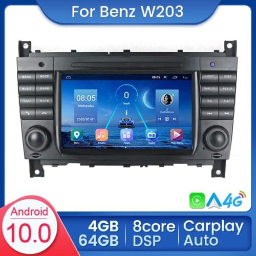 7" Android 10 Car Multimedia Radio Player DSP RDS WIFI For Mercedes BenzC-Classs CLC W203 CLK W209 2004-2007 C200 C230 C220 C320