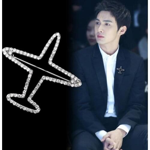 Vintage Rhinestone Crystal Airplane Brooch Pin Plane Brooch Jewelry