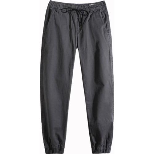 Cargo Pants Overalls Summer thin gray sports pants men loose beam foot trousers cotton draw string age season leisure overalls
