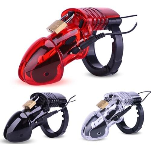 CB6000 Electric Cock Cage Cock Ring Chastity Device Male Penis Enlargement Condom Men Intimate Sex Supplies