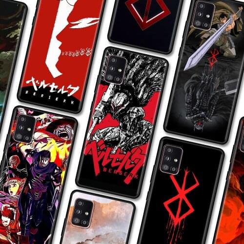 Black Case For Samsung Galaxy A22 A51 A12 A21s A71 A31 A52 A32 A02s A72 A42 A02 A01 A11 TPU Fundas Hot Movie Berserk