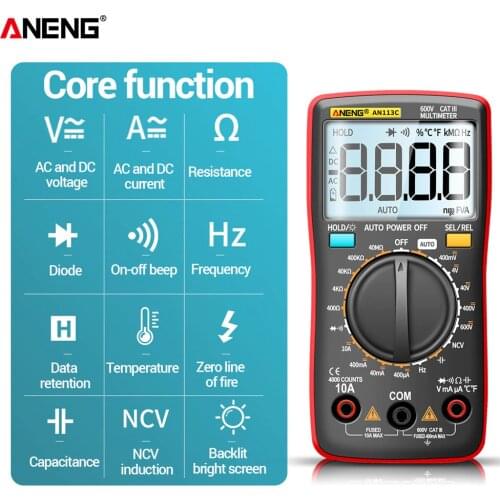 ANENG AN113C/E 4000 Counts Digital Professional Multimeter EletricAuto AC/DC Votage tester Current Ohm Ammeter Detector Tool