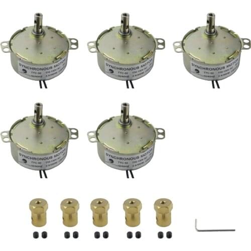 Electric Synchron Incubator Motor TYC-50 110V/220V 2.5-3RPM Coupler Connector With 7mm Flexible Coupling Kit for Air Tools 5PCS