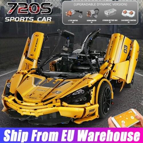 Mould King 13145 MOC 1:8 App Remote Control McLarens P1 720S Super Speed Racing Car Building Blocks Kids Toys Birthday Gifts