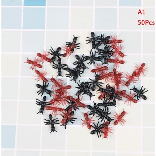 EHBqna Simulation Ants Halloween Stimulating Plastic Realistic Ants Pranks Joking Toys Party Game Play Gift New 50/100/200Pcs