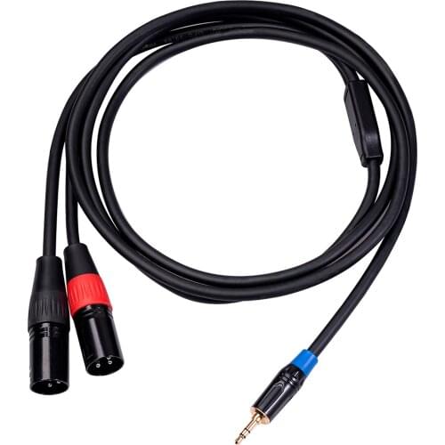 3.5mm Female Headphone Male Splits Audio Adapter Cable Revolving Double Cannon One With Two Audio Cables Dual XLR Male Cable