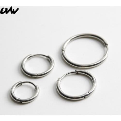 UVW471 2pc Classic Geometric Hoop Earrings 1.6mm Round Fashion Jewelry Accessories Pendientes Gift for Women Men