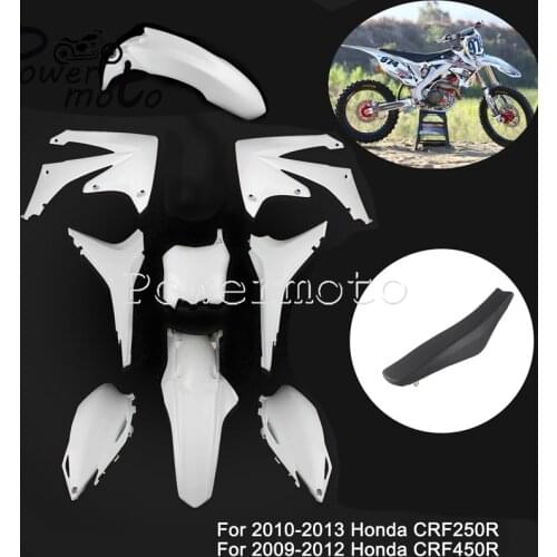 Enduro MX Dirt Bike Complete Plastic Fairing Kit Full Set Bodywork Cowl Panel Shield Cover for Honda CRF250R CRF450R 2009-2013