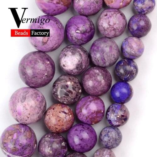 8mm American Purple Sea Sediment Turquoises Imperial Jaspers Round Beads For Jewelry Making diy Bracelets Necklace Accessories