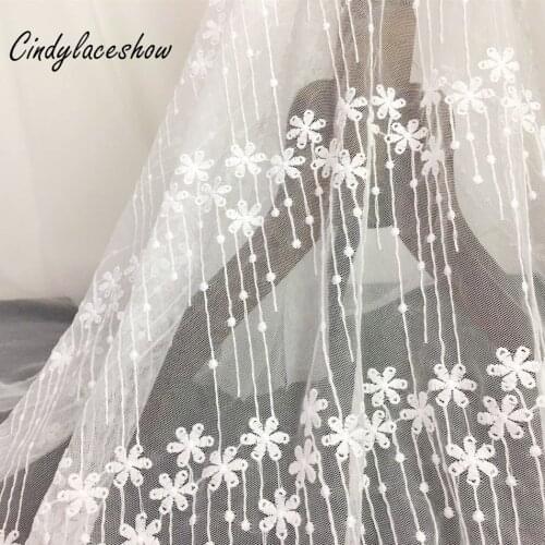 1Yard Ivory wedding lace fabric white ivory French embroidery lace fabric for lace accessories Wedding dress clothes