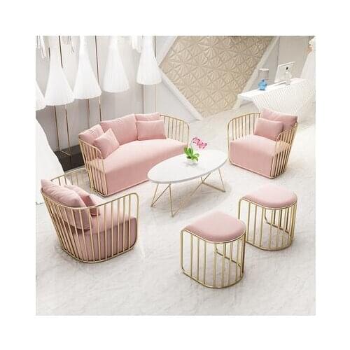 Small sofa net red clothing store sofa combination Nordic simple modern office meeting reception iron sofa