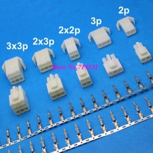 El-2P Small Tamiya Electronic Connector 4.5mm Spacing, El-4.5 2P Multipole Connectors Male & Female Housing+ Terminals 10 Sets
