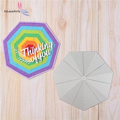 InLoveArts Geometric Metal Cutting Dies Stencil Frame Dies Scrapbooking Crafts Photo Album Card Paper Embossing Craft DIY Mould