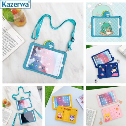 Cute love heart kids girl For IPad 9.7 2017 2018 Mini 2345 10.2" 7/8th Air 4 10.9 Air 123 Tablet Soft Silicon Stand Funda Case