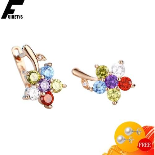 Fashion 925 Silver Jewelry Earrings Created Topaz Zircon Gemstones Rose Gold Drop Earring Accessories for Women Wedding Party