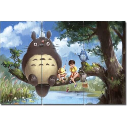 My Neighbor Totoro Anime Movie Poster Oil Paintings Wall Art Canvas pictures Print Canvas home Decor for Bar LivingRoom framed